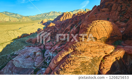 Aerial of Red Rock Canyon at Golden Hour Nevada Aerial of Red Rock Canyon at Golden Hour Nevada 120825653