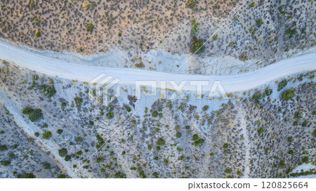 Aerial Desert Roadway in Arid Nevada Landscape Aerial Desert Roadway in Arid Nevada Landscape 120825664