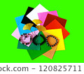 [Bracelet] and yellow ginkgo leaves and colored paper 120825711