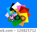[Bracelet] and yellow ginkgo leaves and colored paper 120825712