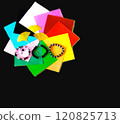 [Bracelet] and yellow ginkgo leaves and colored paper 120825713
