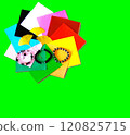 [Bracelet] and yellow ginkgo leaves and colored paper 120825715