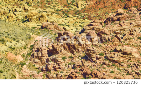 Aerial of Vibrant Sandstone Formations in Red Rock Canyon 120825736