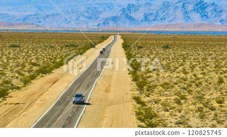 Aerial Desert Highway Adventure Nevada Aerial 120825745