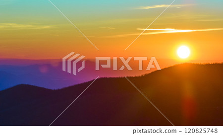 Aerial Golden Hour Over Mt Charleston Mountain Range 120825748