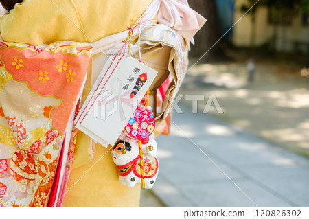 String money for shrine visit, string fan, obi money String money for shrine visit, string fan, obi money 120826302