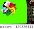 [Bracelet] and yellow ginkgo leaves and colored paper 120826333