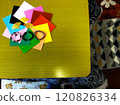 [Bracelet] and yellow ginkgo leaves and colored paper 120826334