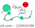 New Year's card illustration of the zodiac snake 120826386