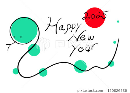 New Year's card illustration of the zodiac snake New Year's card illustration of the zodiac snake 120826386
