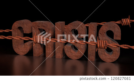 The Rusty crisis text  for Business or Background concept 3d rendering. 120827081