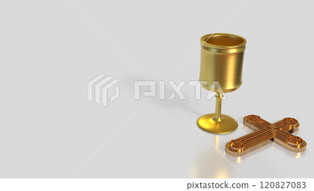The Holy grail and cross for religious concept 3d rendering. The Holy grail and cross for religious concept 3d rendering. 120827083