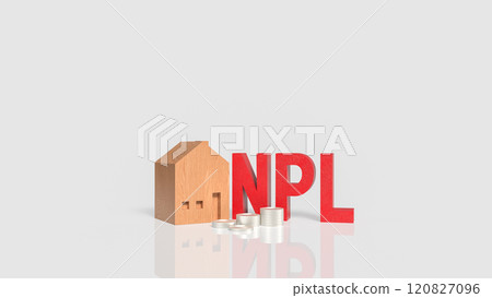 The Red NPL and House  for DEBT or Property  concept 3d rendering. The Red NPL and House  for DEBT or Property  concept 3d rendering. 120827096