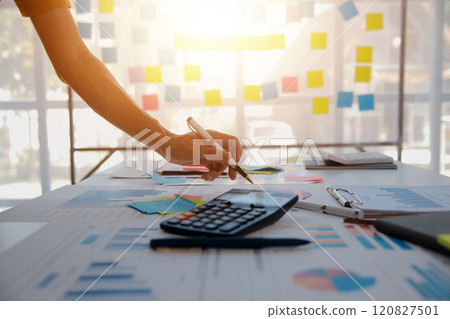 businessman working data document graph chart report marketing research development planning management strategy analysis financial accounting. Business office concept. businessman working data document graph chart report marketing research development planning management strategy analysis financial accounting. Business office concept. 120827501
