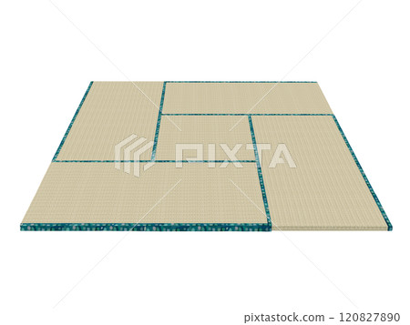 Tatami (tea room) 4.5 tatami mats, old tatami mats, oblique view Tatami (tea room) 4.5 tatami mats, old tatami mats, oblique view 120827890