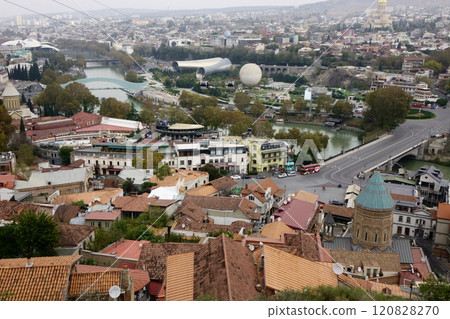 格魯吉亞 第比利斯，和平橋城市景觀 喬治亞 120828270