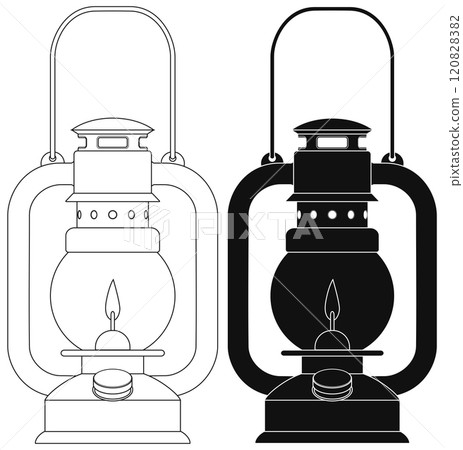 old style kerosene lamp. 120828382