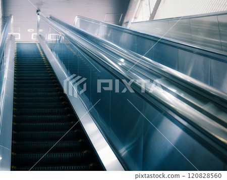 An empty escalator An empty escalator 120828560