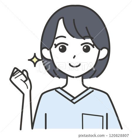 扮演膽量姿勢的女護士 120828807