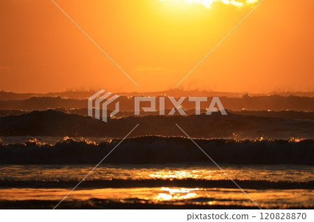 The sea illuminated by the morning sun The sea illuminated by the morning sun 120828870