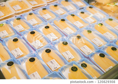 Herring roe lined up at the supermarket Herring roe lined up at the supermarket 120829308