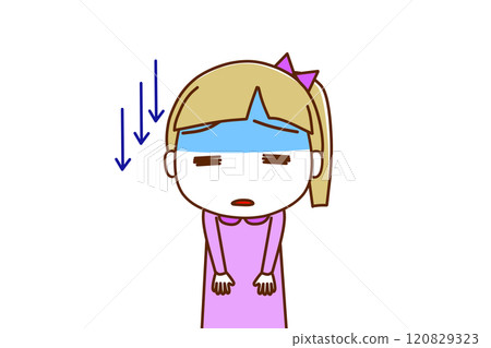 (上半身正面圖)白人女孩因震驚而臉色發青,感到沮喪 (上半身正面圖)白人女孩因震驚而臉色發青,感到沮喪 120829323