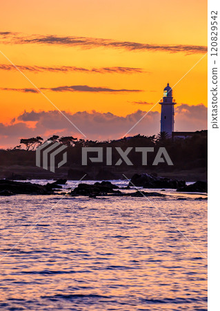Nojimazaki Lighthouse in autumn, night view, Minamiboso City, Chiba Prefecture 120829542
