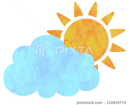 隱藏在雲層中的太陽向量素材插畫 隱藏在雲層中的太陽向量素材插畫 120829714