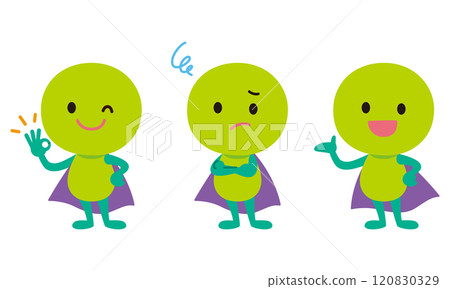 Character facial expression pose green cell fighting Character facial expression pose green cell fighting 120830329