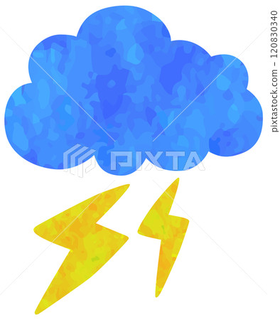 雷雲插畫天氣標示向量素材 120830340