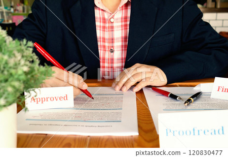 English article being proofread in office English article being proofread in office 120830477
