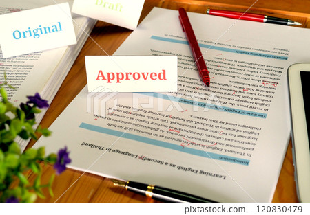 English article being proofread in office English article being proofread in office 120830479
