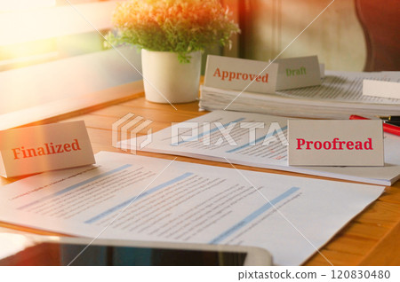 English article being proofread in office English article being proofread in office 120830480