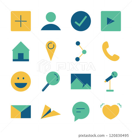 Flat Design Icon Set of Communication Message Information Digital Network Business 120830495