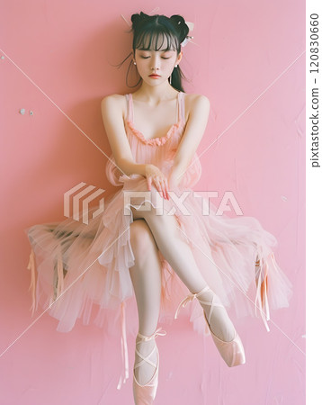 Ballet graceful music, Asian ballerina woman 120830660