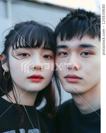 Modern Asian couple with contemporary style 120830680