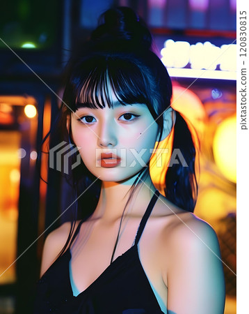 一位時尚亞洲女性的肖像 一位時尚亞洲女性的肖像 120830815