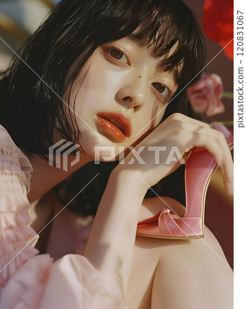 Fashion photography of Asian women in high heels 120831067