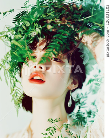 與大自然和諧相處的亞洲女性 與大自然和諧相處的亞洲女性 120831102