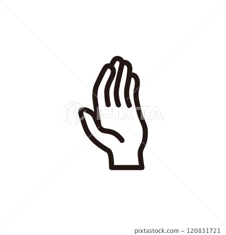 Simple icon illustration material of a woman's left hand Simple icon illustration material of a woman's left hand 120831721