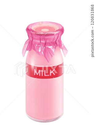 Strawberry milk milk bottle illustration realistic Strawberry milk milk bottle illustration realistic 120831868