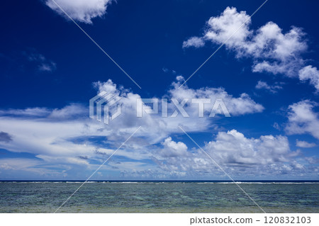 Okinawa Ishigaki Island Hateruma Island white sand beach ocean blue sky 120832103