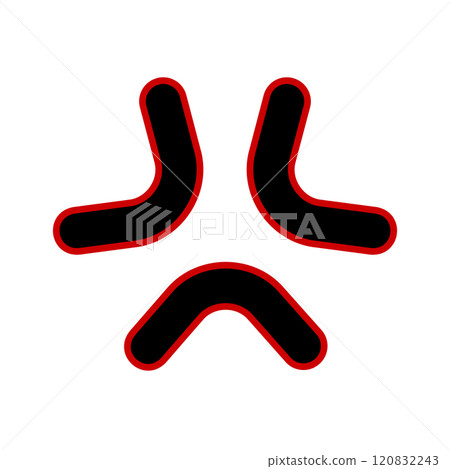 Cross popping veins symbol. Anger or irritation effect icon in anime or manga style comics. Angry emotion cartoon sign isolated on white background. Manpu pictogram. Vector flat illustration 120832243