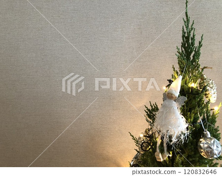 Christmas tree and white angel ornament 120832646