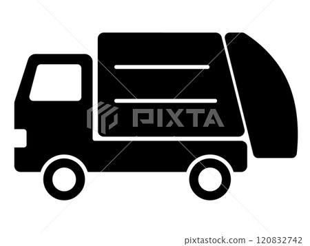 垃圾車圖示(剪影) 垃圾車圖示(剪影) 120832742