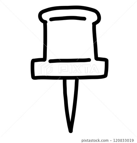 Hand-drawn cute thumbtack icon illustration 120833019