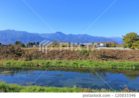 Azumino and the Northern Alps in late autumn Azumino and the Northern Alps in late autumn 120833346