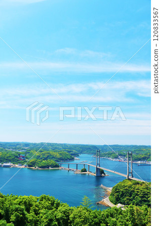 Yobo Ohashi Bridge in the blue sky of Saga Prefecture Yobo Ohashi Bridge in the blue sky of Saga Prefecture 120833567