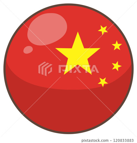 Chinese Flag in Circular Design 120833883