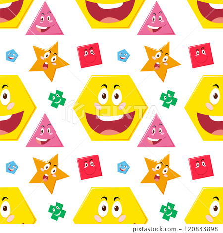 Colorful Geometric Shapes with Faces 120833898